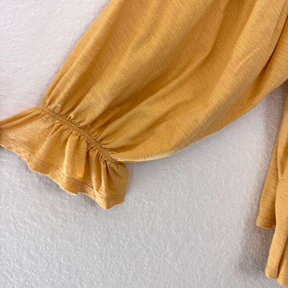 Nation LTD Womens Luca Peasant Top Size XL 100% Pima Cotton Flowy Boho Yellow - Picture 5 of 8